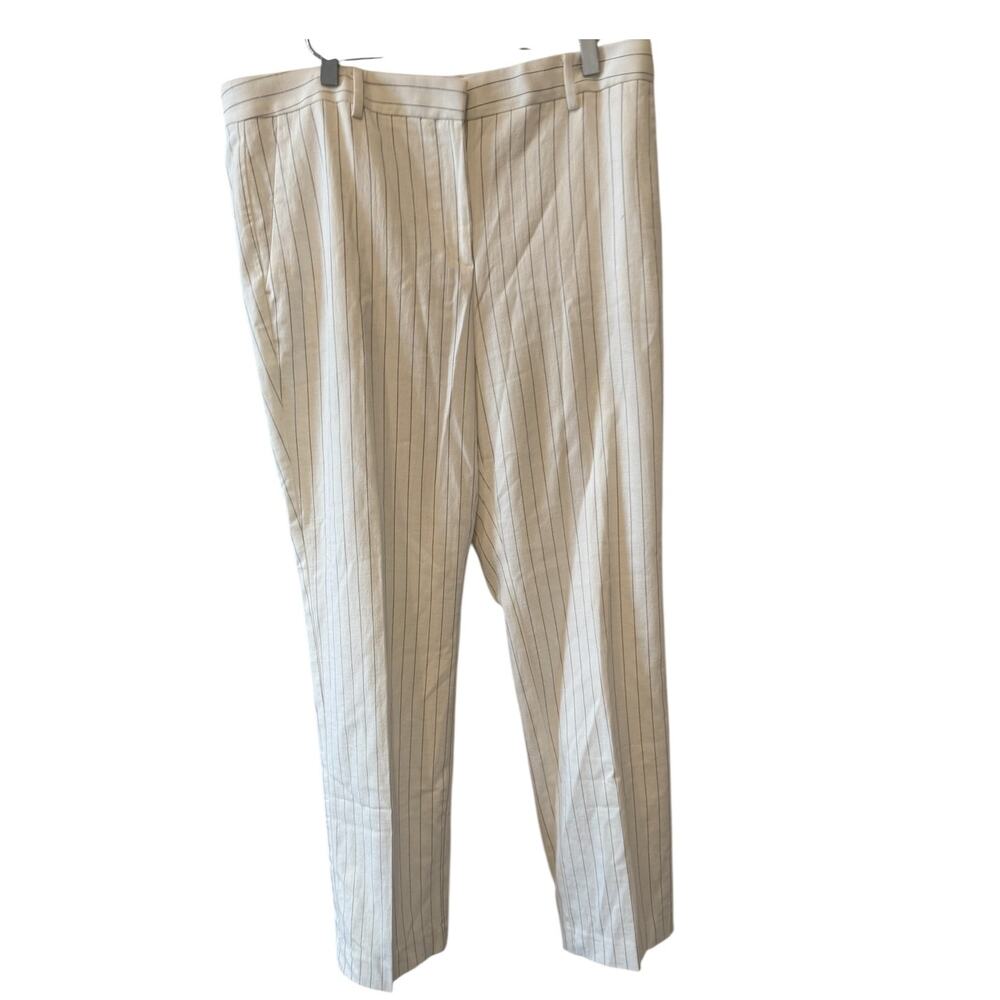 Ann Taylor Straight Leg Pants Porcelain Pin Stripe 12